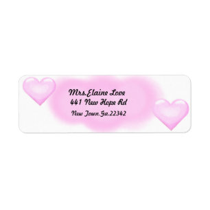 Pink Heart Return address Lables Label