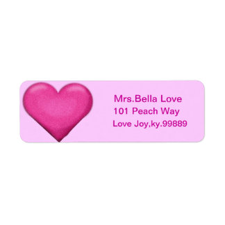 Pink Heart Return address Lables Label
