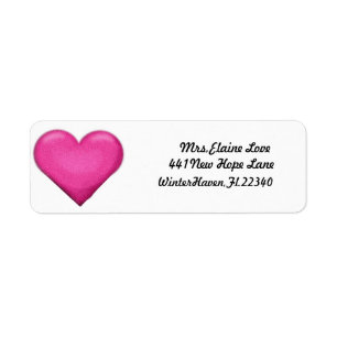 Pink Heart Return address Lables Label