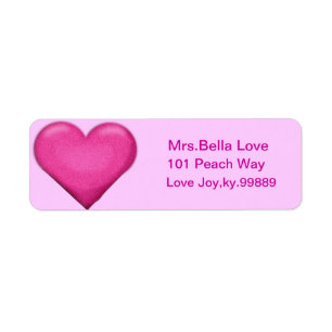Pink Heart Return address Lables Return Address Label