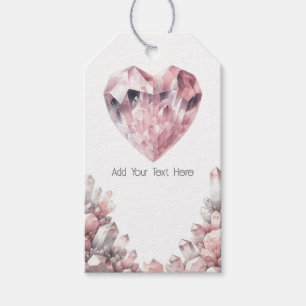 Pink Heart Rose Quartz Love Crystal Party Gift Tags