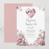 Pink Heart Rose Quartz Love Crystal Sweet 16