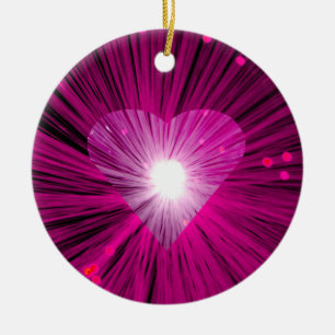 Pink Heart round ornament