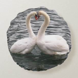 Pink Heart Round Pillow