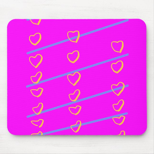 Pink Heart Scroll Mouse Pad (Front)