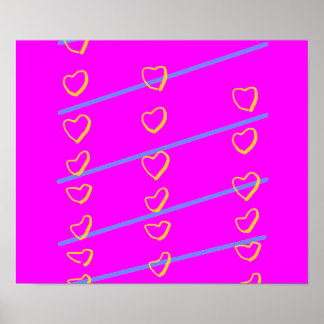 Pink Heart Scroll Poster