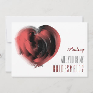 Pink heart shape Will you be my Bridesmaid? Invita Invitation