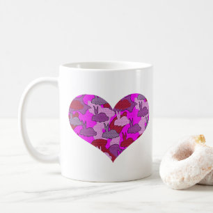 Pink Heart shaped Bunnies Camo design Mug