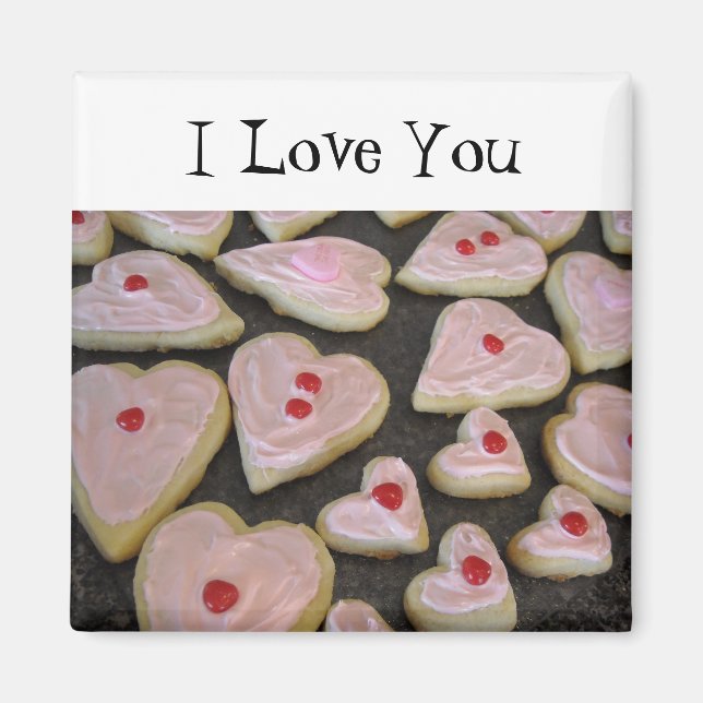 Pink Heart Shaped Cookies Magnet (Front)