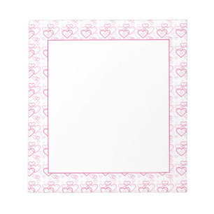 Pink Heart Shapes Pattern - Valentine's Day Notepad
