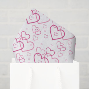 Pink Heart Shapes Pattern - Valentine's Day Tissue Paper