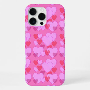pink heart Shining heart background pink iPhone 16 Pro Max Case