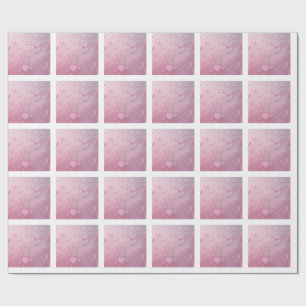 Pink Heart Shower Wrapping Paper