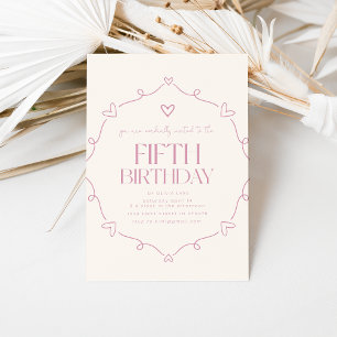 Pink Heart Simple Bridal Shower Invitation