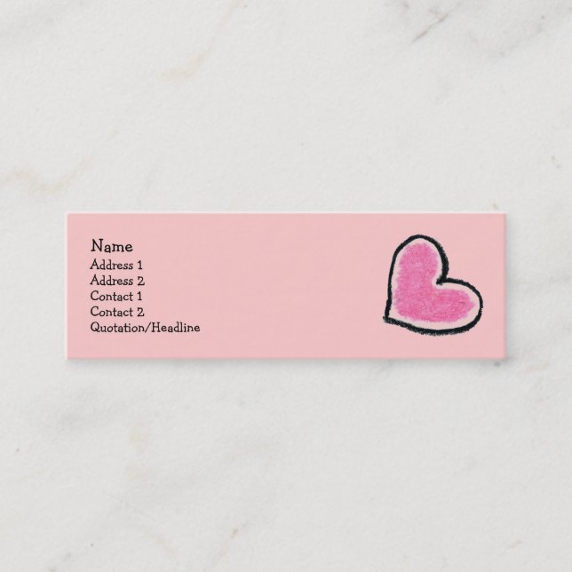 PINK HEART skinny profile card (Front)