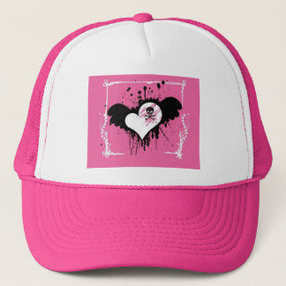 Pink Heart/Skull Ball Cap