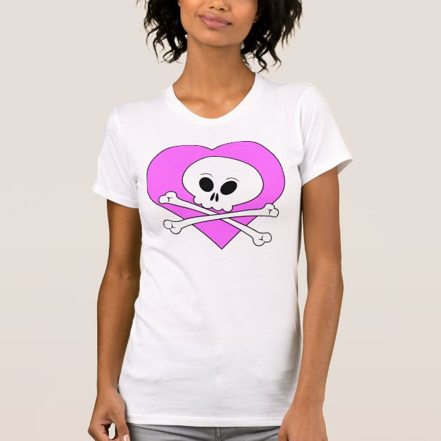 Pink Heart Skull T-Shirt (Front)