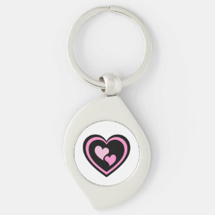 Pink Heart Sticker. Key Ring