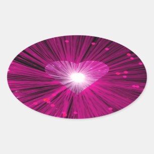 Pink Heart sticker oval