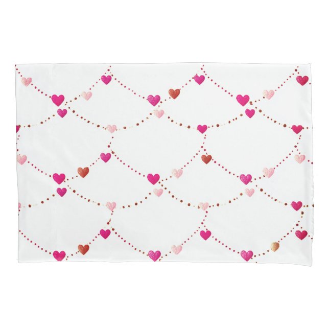 Pink Heart String Pillow Case  (Front)