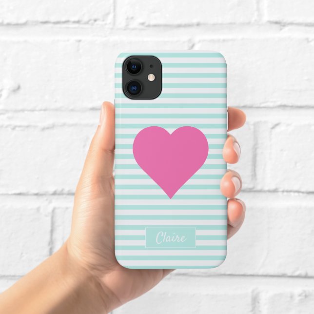 Pink Heart Stripe Phone Case (Creator Uploaded)