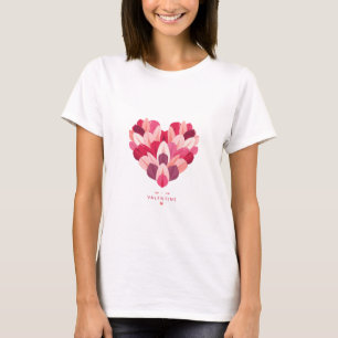 Pink Heart T-Shirt Cute Love Graphic Tee Valen