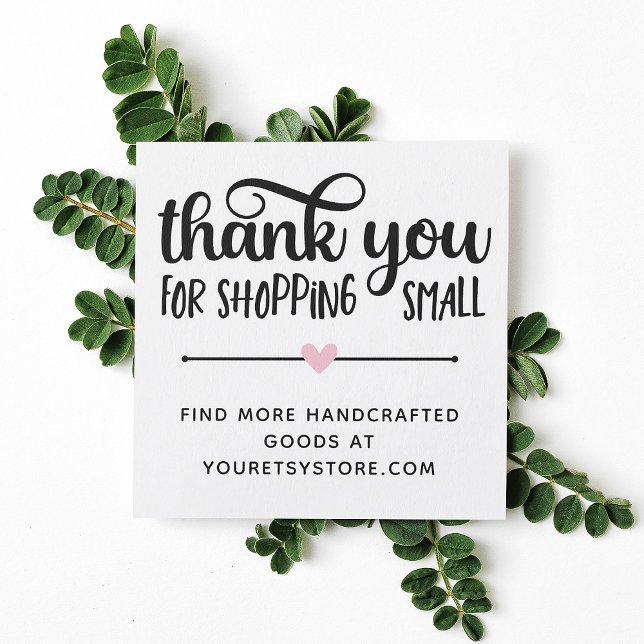 Pink Heart Thank You For Shopping Small Loyalty Ca Card (Creator Uploaded)