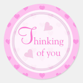 Pink Heart: Thinking Of You Stickers