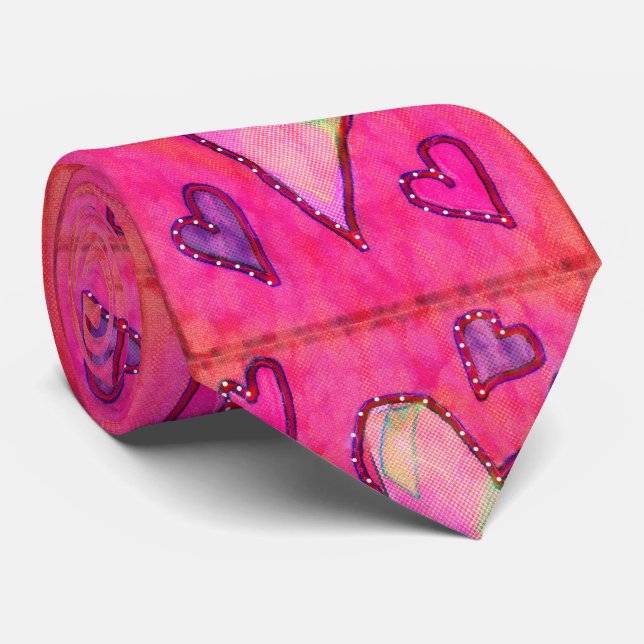 pink heart tie (Rolled)