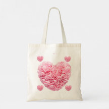 Pink Heart Tote Bag