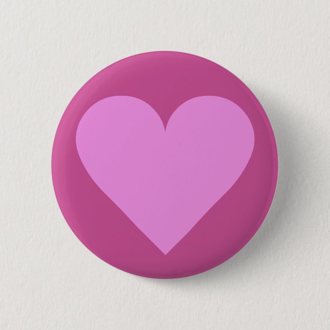 Pink Heart Valentine custom button (Front)