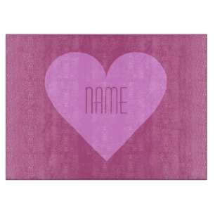 Pink Heart Valentine custom cutting board