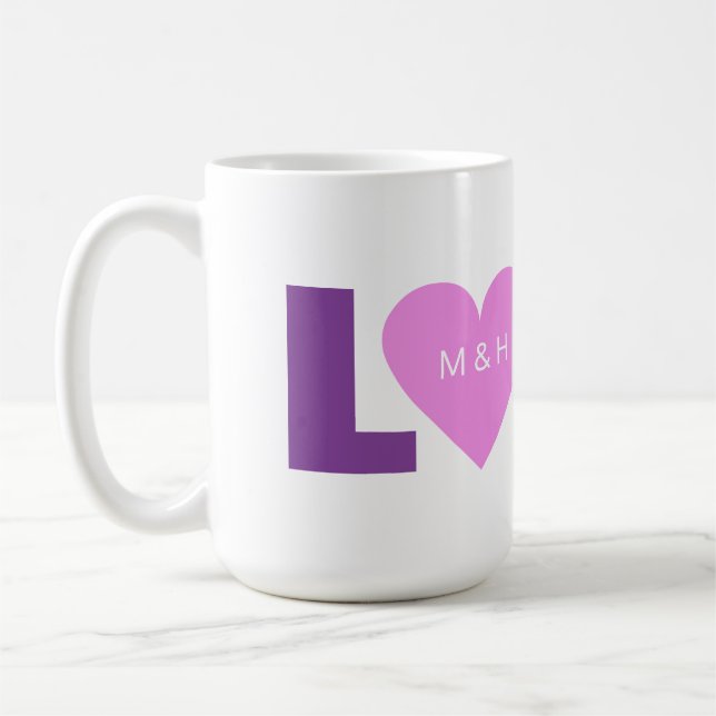 Pink Heart Valentine custom mug (Left)