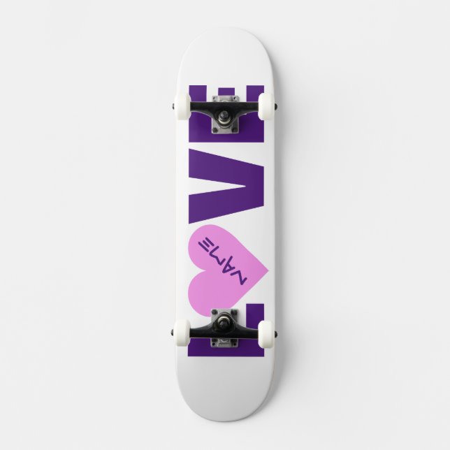 Pink Heart Valentine custom skateboards (Front)