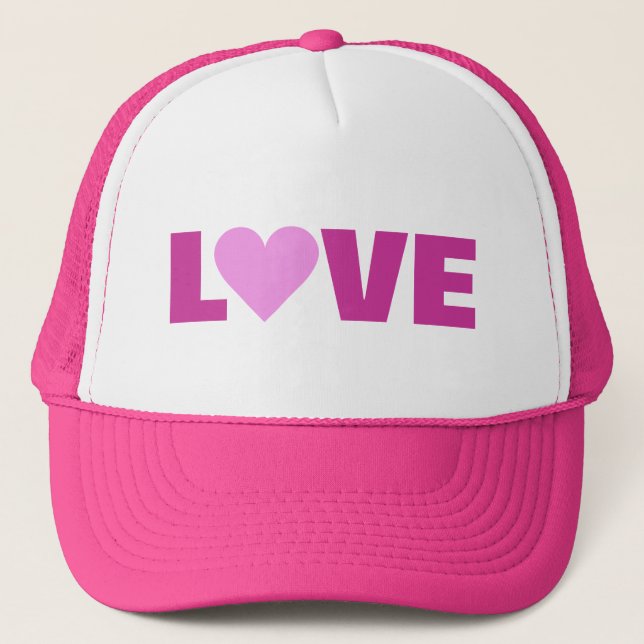 Pink Heart Valentine LOVE hat (Front)
