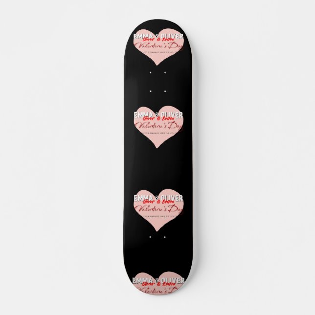 Pink Heart Valentine Skateboard (Front)
