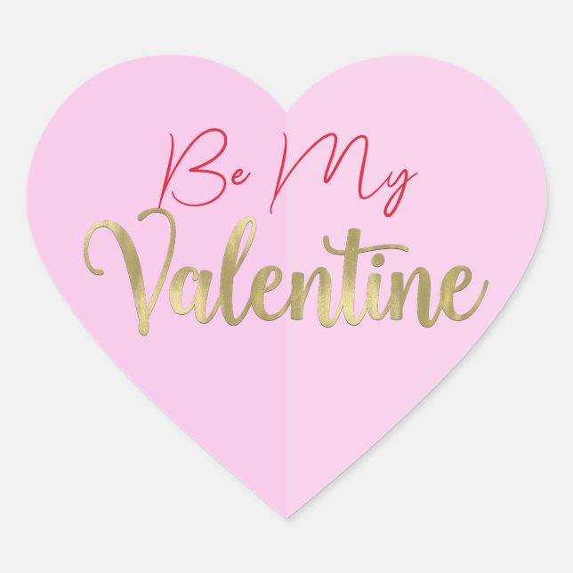 Pink Heart Valentine's Party Sticker (Front)