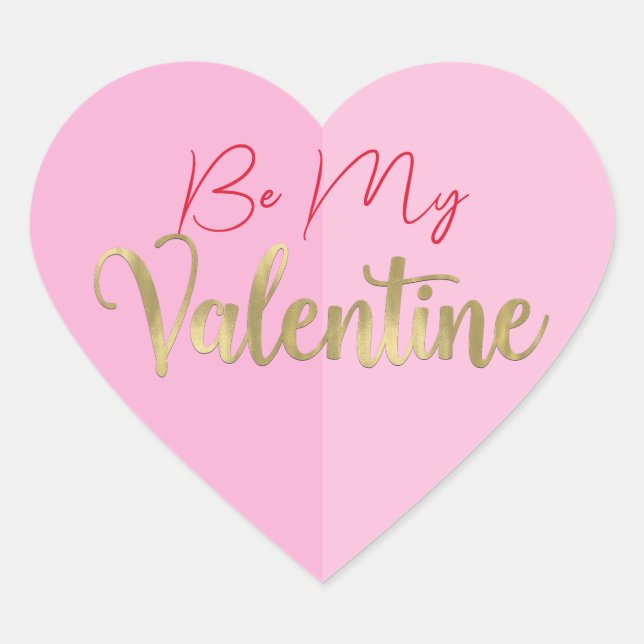 Pink Heart Valentine's Party Sticker (Front)