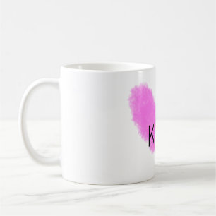 Pink heart wedding couple name letter monogram rom coffee mug