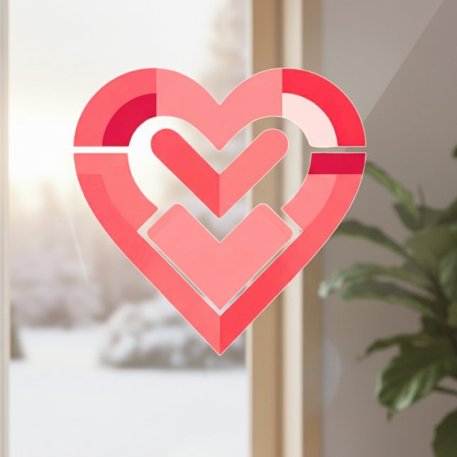 Pink Heart Window Cling (Pink Heart Window Cling)