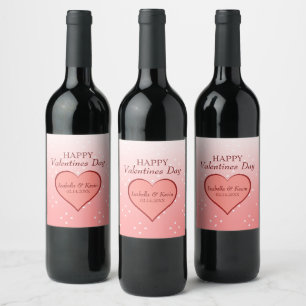 Pink Heart Wine Label