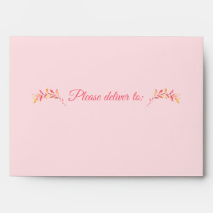 Pink Heart with Lamb Print Interior Baby Shower Envelope