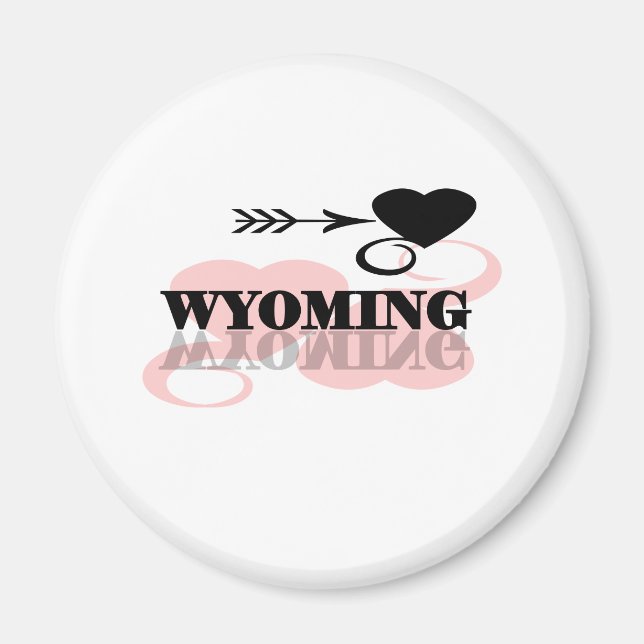 Pink Heart Wyoming Magnet (Front)