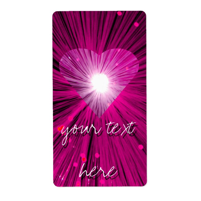 Pink Heart 'Your Text' label (Front)