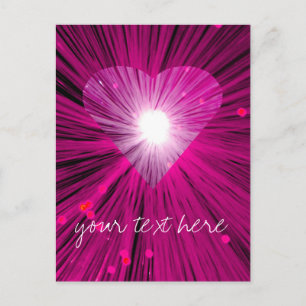 Pink Heart 'Your Text' postcard