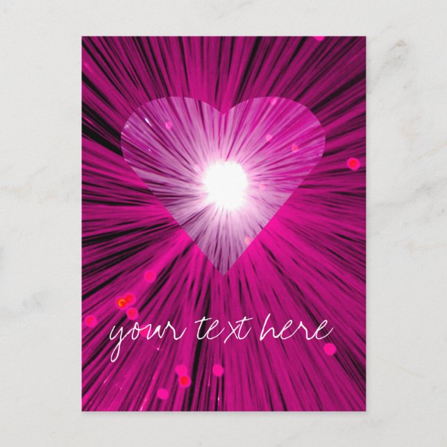 Pink Heart 'Your Text' postcard (Front)