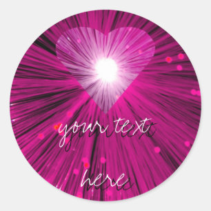 Pink Heart 'Your Text' sticker round