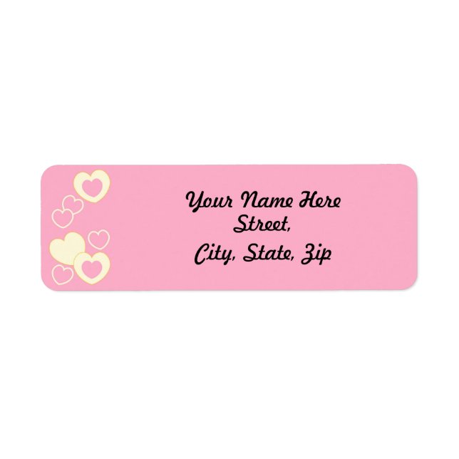 Pink HeartEyelet Background Return Address Sticker (Front)