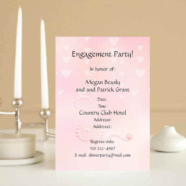 Pink Hearts and Pearls Invitation (Creator Uploaded)