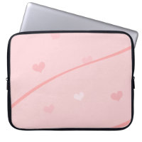 Pink Hearts and Ribbons Laptop Computer Sleeve